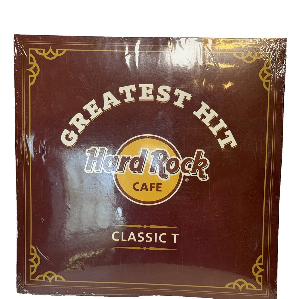 Hard Rock Cafe T-shirt Greatest Hits Album White Classic LAS VEGAS Sz Large NEW